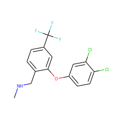 CNCc1ccc(C(F)(F)F)cc1Oc1ccc(Cl)c(Cl)c1 ZINC000034043497