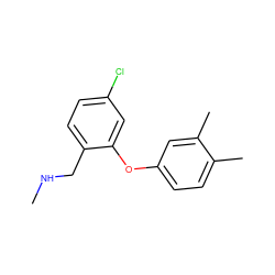 CNCc1ccc(Cl)cc1Oc1ccc(C)c(C)c1 ZINC000040913984