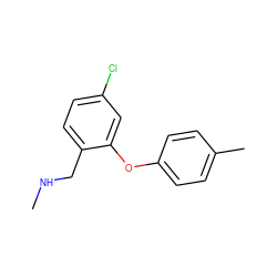 CNCc1ccc(Cl)cc1Oc1ccc(C)cc1 ZINC000040834292