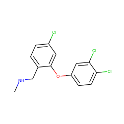 CNCc1ccc(Cl)cc1Oc1ccc(Cl)c(Cl)c1 ZINC000034004914