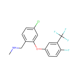 CNCc1ccc(Cl)cc1Oc1ccc(F)c(C(F)(F)F)c1 ZINC000040845428