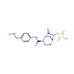 CNCc1ccc(NC(=O)[C@@H]2CC[C@@H]3CN2C(=O)N3OS(=O)(=O)O)cc1 ZINC000096168613