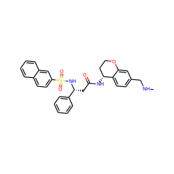 CNCc1ccc2c(c1)OCC[C@H]2NC(=O)C[C@@H](NS(=O)(=O)c1ccc2ccccc2c1)c1ccccc1 ZINC000028642723