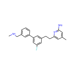 CNCc1cccc(-c2cc(F)cc(CCc3cc(C)cc(N)n3)c2)c1 ZINC001772607382