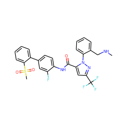 CNCc1ccccc1-n1nc(C(F)(F)F)cc1C(=O)Nc1ccc(-c2ccccc2S(C)(=O)=O)cc1F ZINC000027562278