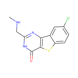 CNCc1nc2c(sc3ccc(Cl)cc32)c(=O)[nH]1 ZINC000045285487