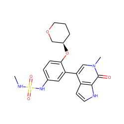 CNS(=O)(=O)Nc1ccc(O[C@@H]2CCCOC2)c(-c2cn(C)c(=O)c3[nH]ccc23)c1 ZINC000146790001