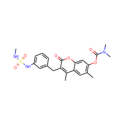 CNS(=O)(=O)Nc1cccc(Cc2c(C)c3cc(C)c(OC(=O)N(C)C)cc3oc2=O)c1 ZINC000103251011