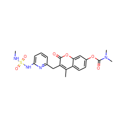 CNS(=O)(=O)Nc1cccc(Cc2c(C)c3ccc(OC(=O)N(C)C)cc3oc2=O)n1 ZINC000114929949