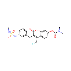 CNS(=O)(=O)Nc1cccc(Cc2c(CF)c3ccc(OC(=O)N(C)C)cc3oc2=O)c1 ZINC000103251039