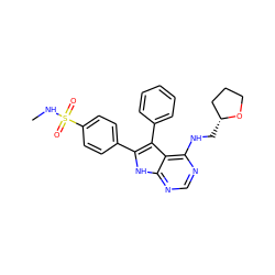 CNS(=O)(=O)c1ccc(-c2[nH]c3ncnc(NC[C@@H]4CCCO4)c3c2-c2ccccc2)cc1 ZINC000035862597