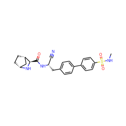 CNS(=O)(=O)c1ccc(-c2ccc(C[C@@H](C#N)NC(=O)[C@H]3N[C@@H]4CC[C@H]3C4)cc2)cc1 ZINC000221931781