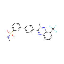 CNS(=O)(=O)c1cccc(-c2ccc(-c3nc4cccc(C(F)(F)F)c4nc3C)cc2)c1 ZINC000049115816