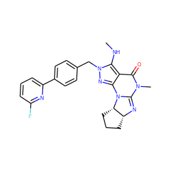 CNc1c2c(nn1Cc1ccc(-c3cccc(F)n3)cc1)N1C(=N[C@@H]3CCC[C@@H]31)N(C)C2=O ZINC000653701688