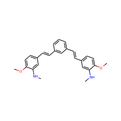 CNc1cc(/C=C/c2cccc(/C=C/c3ccc(OC)c(NC)c3)c2)ccc1OC ZINC000028949023