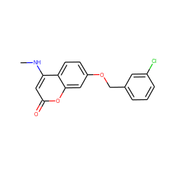 CNc1cc(=O)oc2cc(OCc3cccc(Cl)c3)ccc12 ZINC000103243501