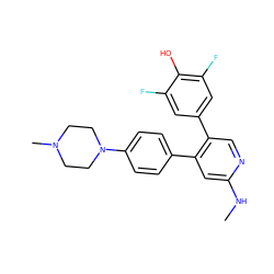 CNc1cc(-c2ccc(N3CCN(C)CC3)cc2)c(-c2cc(F)c(O)c(F)c2)cn1 ZINC000473087664