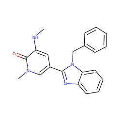 CNc1cc(-c2nc3ccccc3n2Cc2ccccc2)cn(C)c1=O ZINC001772632018