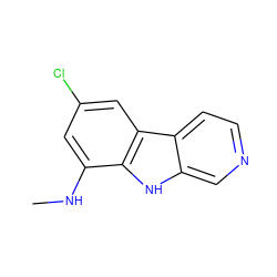 CNc1cc(Cl)cc2c1[nH]c1cnccc12 ZINC000100958191