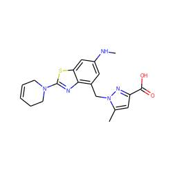 CNc1cc(Cn2nc(C(=O)O)cc2C)c2nc(N3CC=CCC3)sc2c1 ZINC001772635695