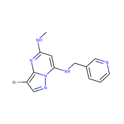 CNc1cc(NCc2cccnc2)n2ncc(Br)c2n1 ZINC000028958914