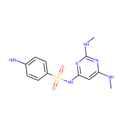 CNc1cc(NS(=O)(=O)c2ccc(N)cc2)nc(NC)n1 ZINC000000023472