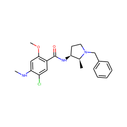 CNc1cc(OC)c(C(=O)N[C@H]2CCN(Cc3ccccc3)[C@H]2C)cc1Cl ZINC000000586739