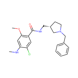 CNc1cc(OC)c(C(=O)NC[C@@H]2CCN(Cc3ccccc3)C2)cc1Cl ZINC000027984958