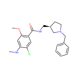 CNc1cc(OC)c(C(=O)NC[C@H]2CCN(Cc3ccccc3)C2)cc1Cl ZINC000027895179