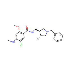 CNc1cc(OC)c(C(=O)NC[C@H]2CN(Cc3ccccc3)C[C@@H]2C)cc1Cl ZINC000027902095