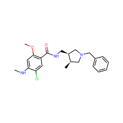 CNc1cc(OC)c(C(=O)NC[C@H]2CN(Cc3ccccc3)C[C@H]2C)cc1Cl ZINC000027985117