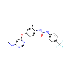 CNc1cc(Oc2ccc(NC(=O)Nc3ccc(C(F)(F)F)cc3)c(C)c2)ncn1 ZINC001772590666