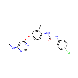 CNc1cc(Oc2ccc(NC(=O)Nc3ccc(Cl)cc3)c(C)c2)ncn1 ZINC001772652542