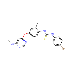 CNc1cc(Oc2ccc(NC(=S)Nc3ccc(Br)cc3)c(C)c2)ncn1 ZINC001772580361