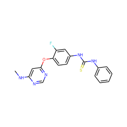 CNc1cc(Oc2ccc(NC(=S)Nc3ccccc3)cc2F)ncn1 ZINC001772638316