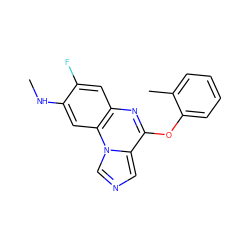 CNc1cc2c(cc1F)nc(Oc1ccccc1C)c1cncn12 ZINC000073163411