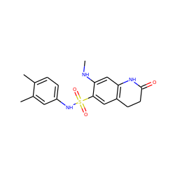 CNc1cc2c(cc1S(=O)(=O)Nc1ccc(C)c(C)c1)CCC(=O)N2 ZINC000064581748