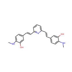 CNc1ccc(/C=C/c2cccc(/C=C/c3ccc(NC)c(O)c3)n2)cc1O ZINC000028948989