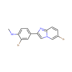 CNc1ccc(-c2cn3cc(Br)ccc3n2)cc1Br ZINC000028710761