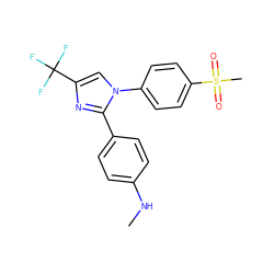 CNc1ccc(-c2nc(C(F)(F)F)cn2-c2ccc(S(C)(=O)=O)cc2)cc1 ZINC000013762094