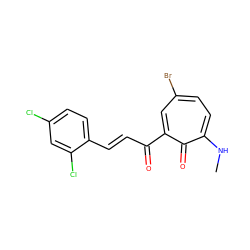 CNc1ccc(Br)cc(C(=O)/C=C/c2ccc(Cl)cc2Cl)c1=O ZINC000008397982