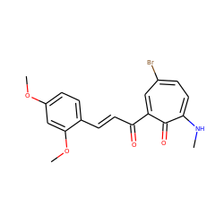 CNc1ccc(Br)cc(C(=O)/C=C/c2ccc(OC)cc2OC)c1=O ZINC000004667385