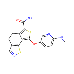 CNc1ccc(Oc2sc(C(N)=O)c3c2-c2sncc2CC3)cn1 ZINC001772602174