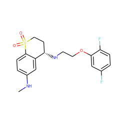 CNc1ccc2c(c1)[C@@H](NCCOc1cc(F)ccc1F)CCS2(=O)=O ZINC000141949220