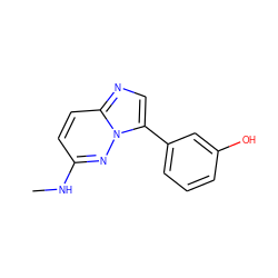 CNc1ccc2ncc(-c3cccc(O)c3)n2n1 ZINC000064475225