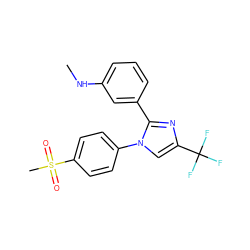 CNc1cccc(-c2nc(C(F)(F)F)cn2-c2ccc(S(C)(=O)=O)cc2)c1 ZINC000003814590