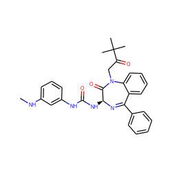 CNc1cccc(NC(=O)N[C@@H]2N=C(c3ccccc3)c3ccccc3N(CC(=O)C(C)(C)C)C2=O)c1 ZINC000013760937