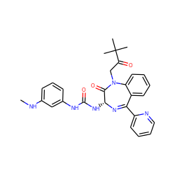 CNc1cccc(NC(=O)N[C@H]2N=C(c3ccccn3)c3ccccc3N(CC(=O)C(C)(C)C)C2=O)c1 ZINC000000600402