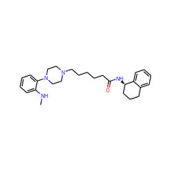 CNc1ccccc1N1CCN(CCCCCC(=O)N[C@@H]2CCCc3ccccc32)CC1 ZINC000014976000