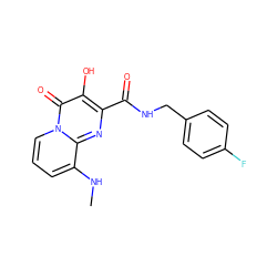 CNc1cccn2c(=O)c(O)c(C(=O)NCc3ccc(F)cc3)nc12 ZINC000040950865